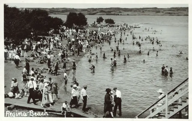 Crowded beach at Regina Beach