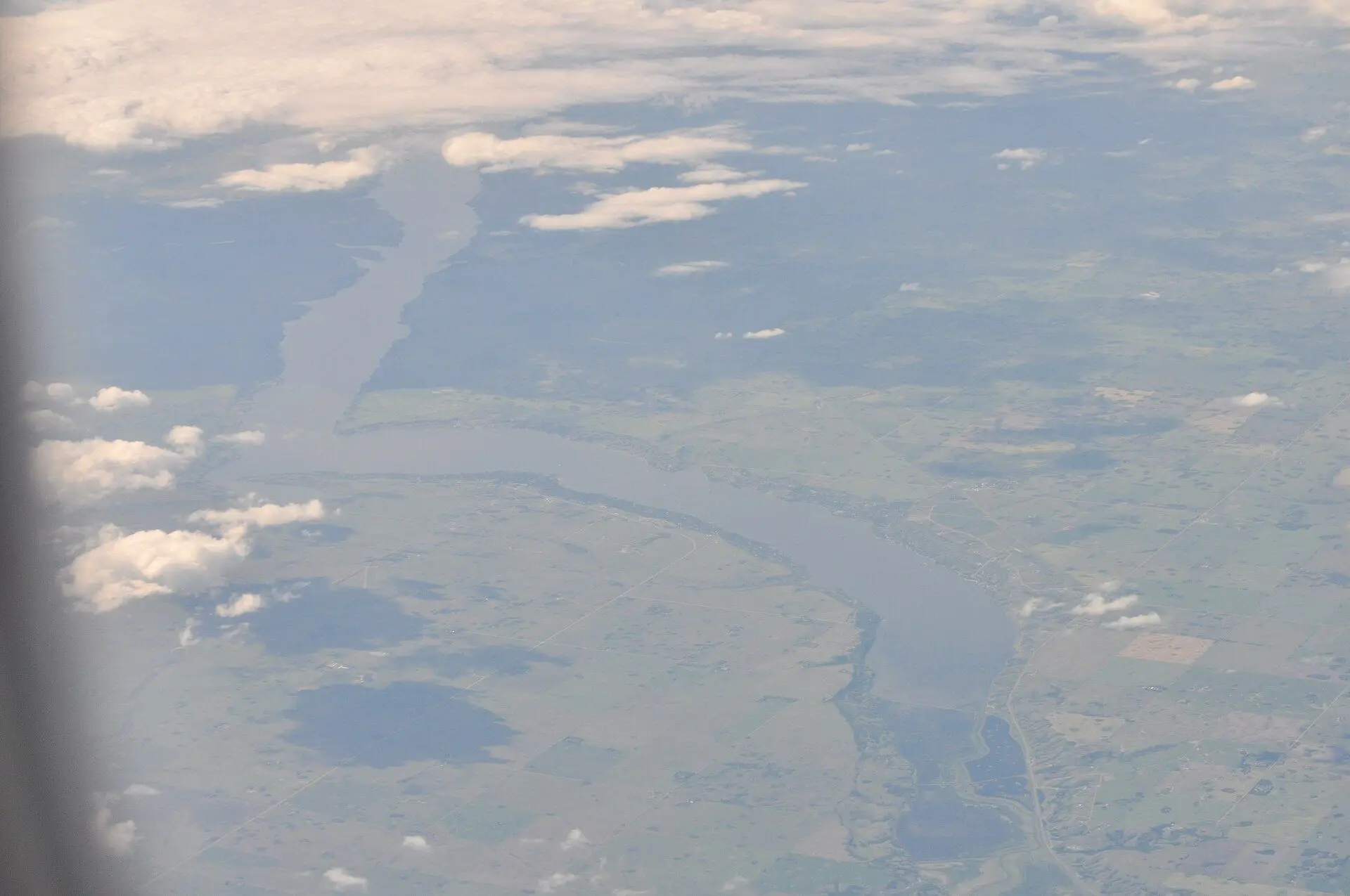 Aerial view of Last Mountain Lake near Regina Beach
